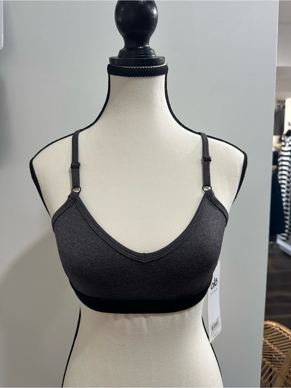 ALO Yoga Charcoal Wireless Bralette - Adjustable Straps